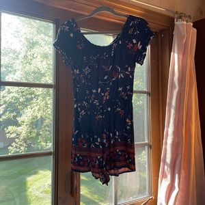 Boutique Floral Navy Romper